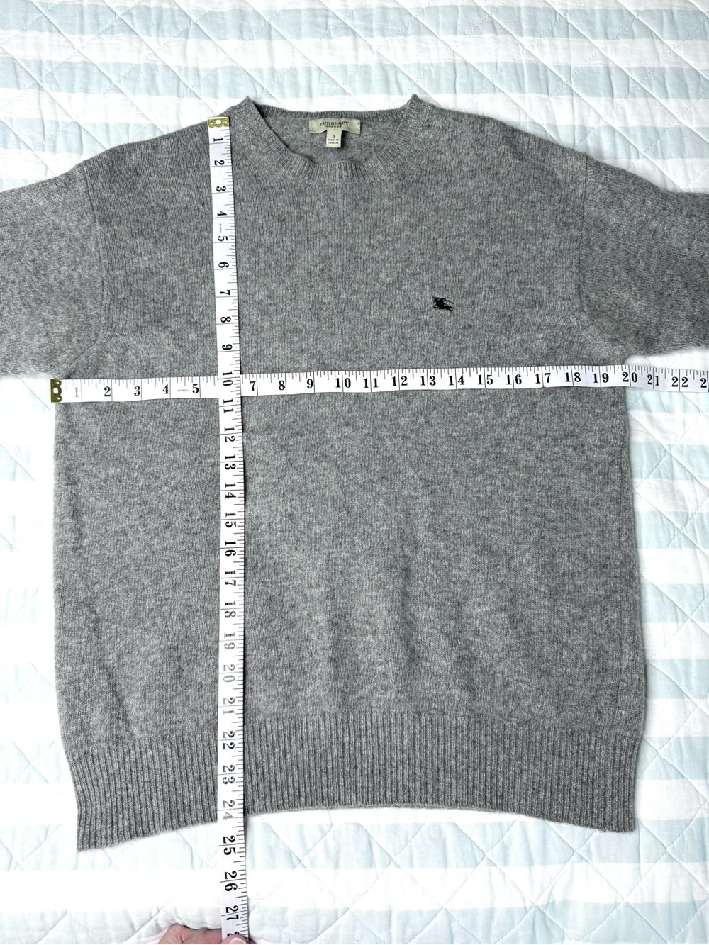 Burberry London Men’s Equestrian Knight Gray Lambswool Sweater Size Small - Picture 10 of 10